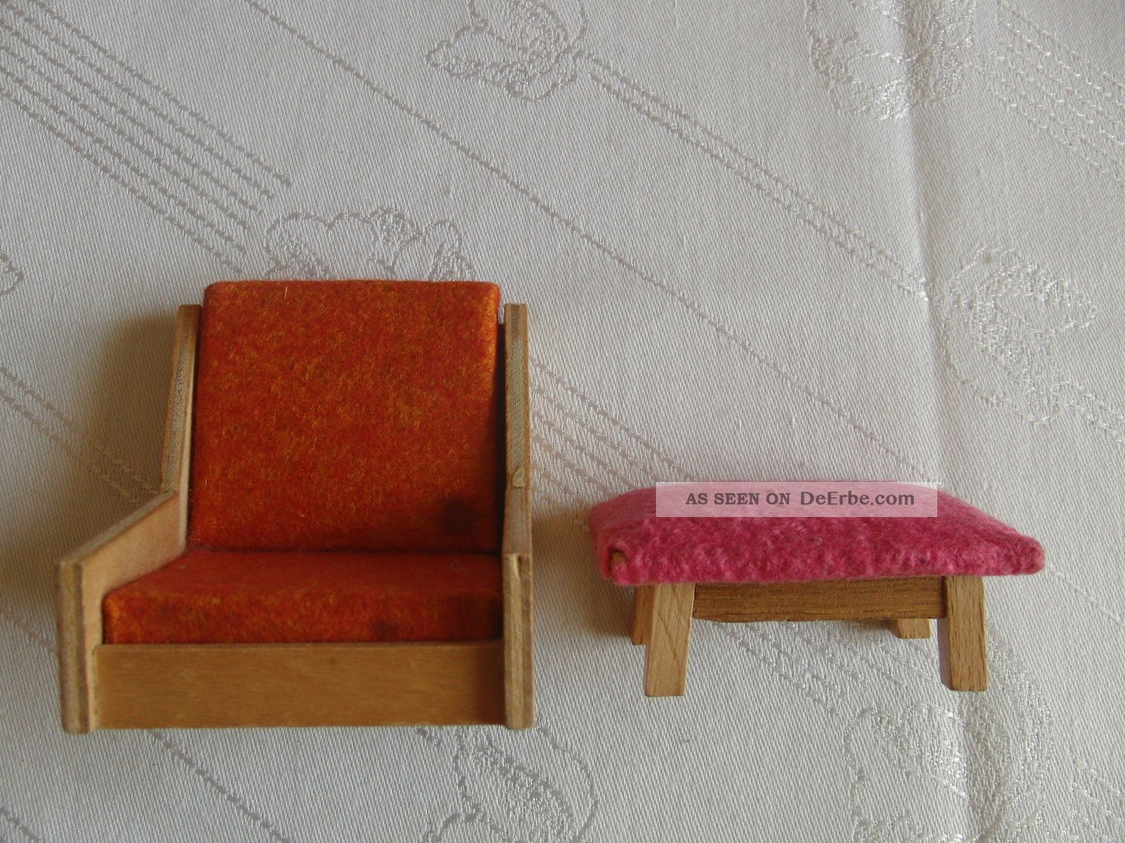 Puppenmutti puppenstube möbel wohnzimmer holz filz hocker sessel ...