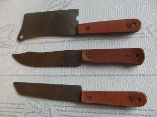 Selten Metzger Fleischer Antikes Messerset Hackbeil Puppen Kaufmannsladen Bild