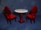 Mini Mundus Caféhaus 2 Stühle,  Runder Tisch Holz/marmorplatte F.  Puppenstube/café Nostalgieware, nach 1970 Bild 2