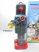 Blechroboter Space Man 19 Cm.  Ovp Roboter Aus Blech Blechspielzeug Ms 439 Gefertigt nach 1970 Bild 3