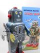 Blechroboter Space Man 19 Cm.  Ovp Roboter Aus Blech Blechspielzeug Ms 439 Gefertigt nach 1970 Bild 4