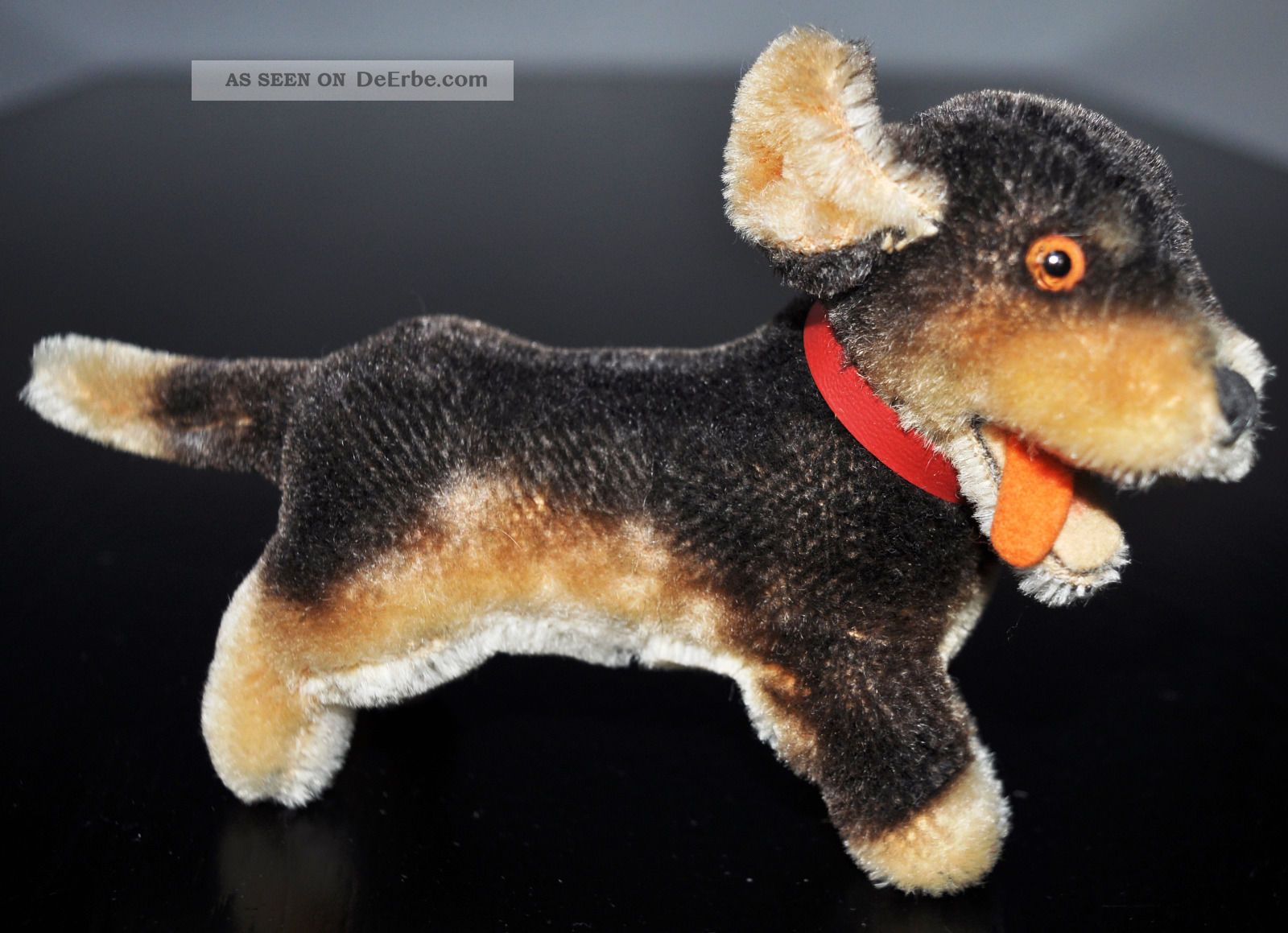 Steiff Dackel Lumpi Mit Knopf,  Fahne,  O.  Schild 1952/53 - E60er 11cm H,  18cm L Tiere Bild