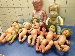 11 Puppen Dachbodenfund Alte Nicaput Bastler,  Ersatzteile Puppendoktor Konvolut Bild