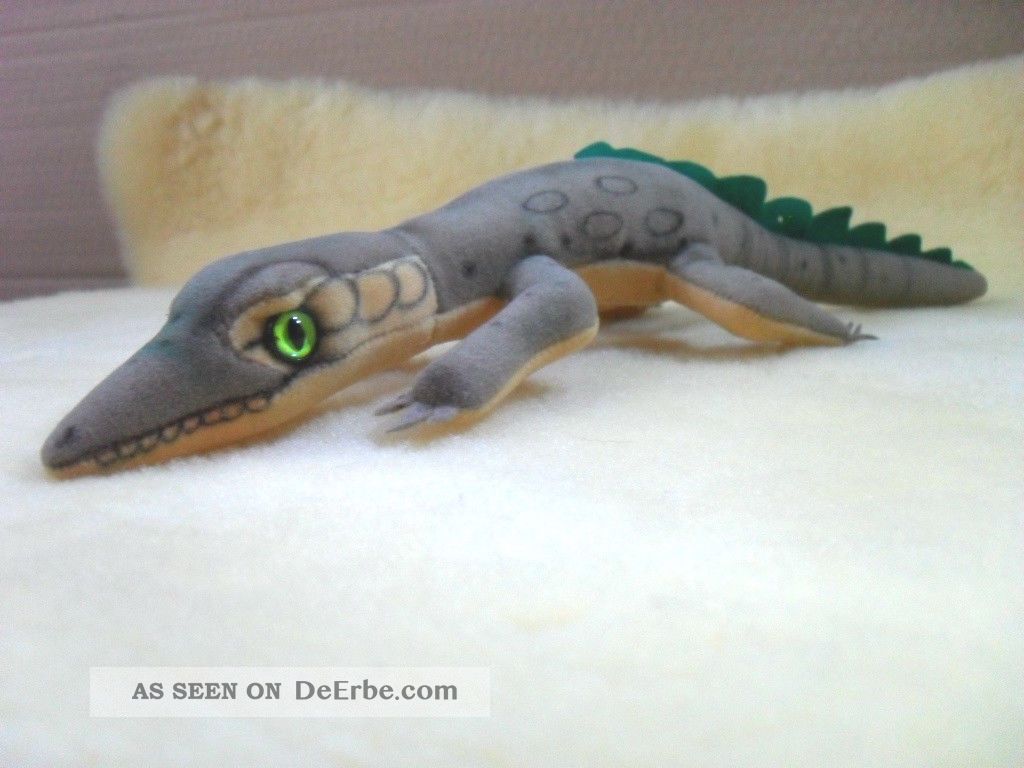 Steiff Krokodil Aus Trevirasamt Ca.  37 Cm Lang,  Ohne Ids,  Steifftier,  Selten Tiere Bild