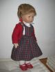 Unbespielte Käthe Kruse Puppe Mädchen Blond Mit Rotkariertem Kleid 48 Cm 1993 Käthe Kruse Bild 6