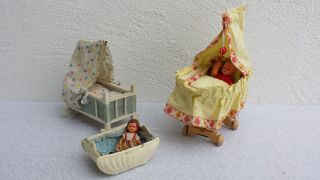 Antikes Himmelbett,  Puppenstube,  Puppenküche,  Moritz Gottschalk,  Kinderbett Bild