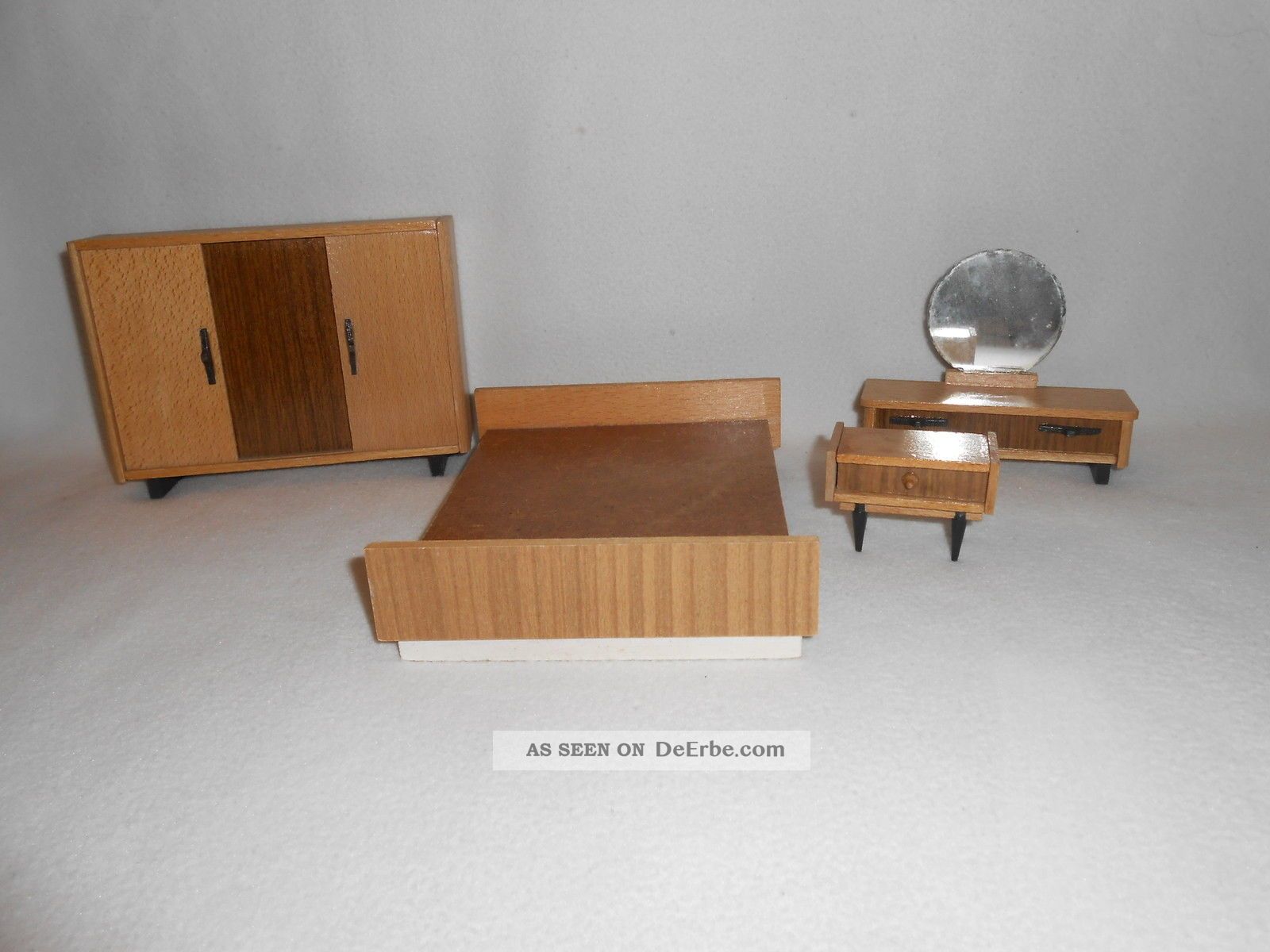 Ddr, puppenstube, komplettes schlafzimmer, möbel, holz, konvolut ... Schlafzimmer mobel