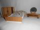 Ddr,  Puppenstube,  Komplettes Schlafzimmer,  Möbel,  Holz,  Konvolut,  Schrank,  Bett,  Kommode Original, gefertigt vor 1970 Bild 5
