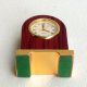 Miniatur Quartz Uhr Messing Höhe 4 Cm Batterie Funktionst.  Puppenstube Sammler Original, gefertigt vor 1970 Bild 1