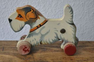Verhofa Holzspielzeug Hund Zum Nachziehen Auf Rollen (ähnlich Gecevo) Bild