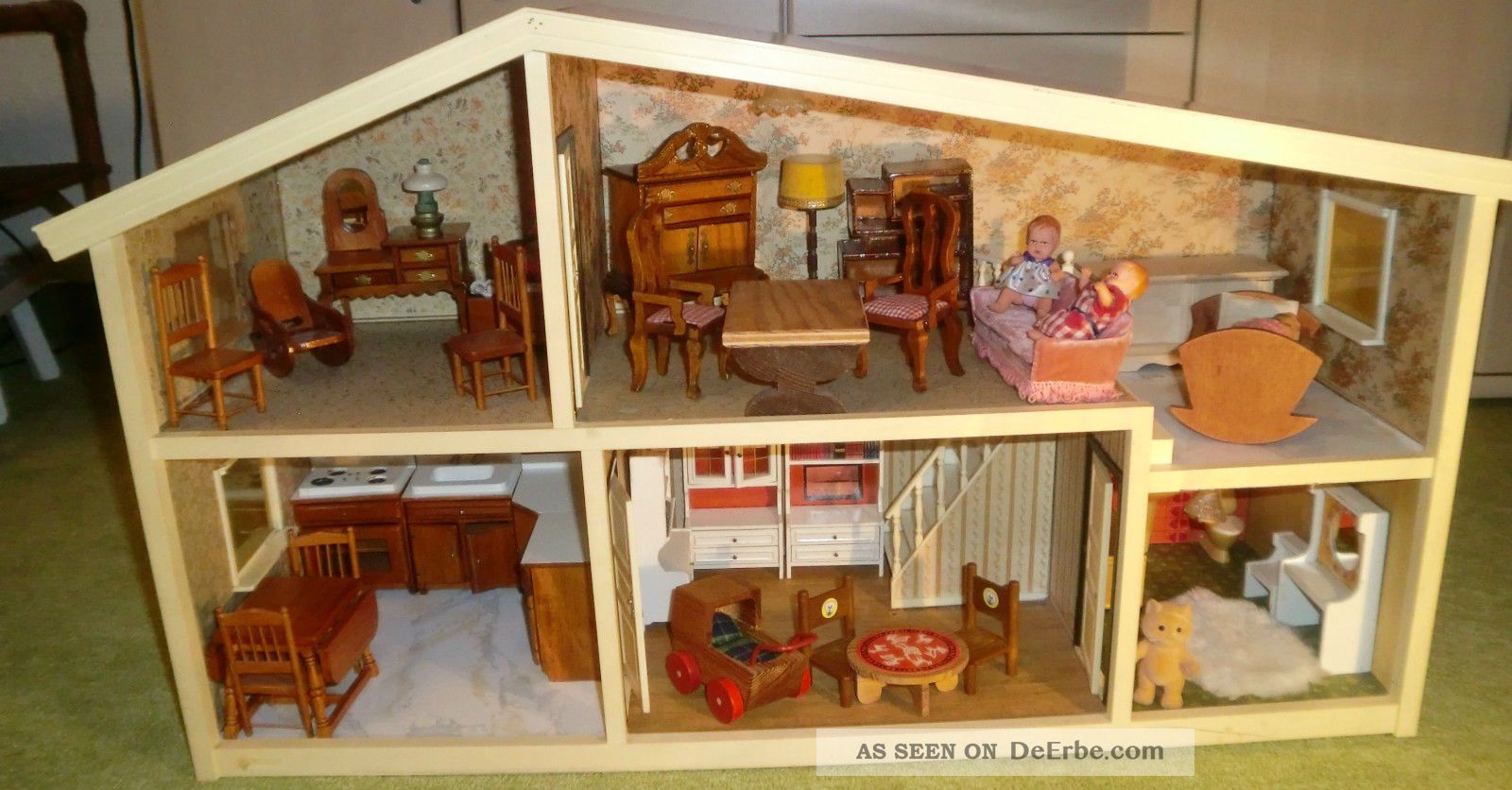 Lundby Puppen Haus Mit Möbel Biege Puppen Holzmöbel Einrichtung Bad