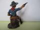 Elastolin Masse Cowboy Reiter Mit Revolver Schießend,  Serie 7 Cm. Gefertigt nach 1945 Bild 1
