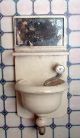 Antikes Sehr Kleines Waschbecken Holz Mit Spiegel Puppenstube Badezimmer Um 1910 Original, gefertigt vor 1970 Bild 2
