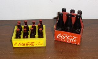 Rar 2 Alte Coca - Cola Miniaturen Kaufmannsladen ZubehÖr Sixpack,  Kasten Bild