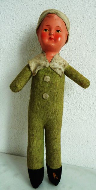 Dachbodenfund: Alte Puppe Körper Stoff Mit Holzwolle Gefüllt Größe: Ca.  26 Cm Bild