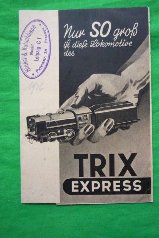 Antiker Prospekt Trix Express Eisenbahn Zubehör Reichsmark Ca.  1935 Bild