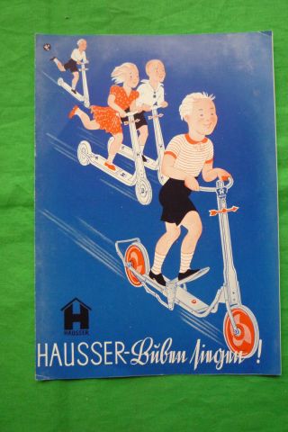 Orig.  Antiker Hausser Elastolin Prospekt Roller Dreirad U Ca.  1938,  Preise Bild