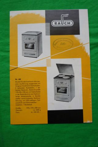 Antiker Katalog Rauch Nürnberg Blechspielzeug Puppen Herd Kinderherd 1965 Bild