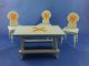 Puppenstubenmöbel - Bett,  Wiege,  Stühle,  Tisch,  Schrank,  Laufgitter,  Uhr - Bemalt Nostalgieware, nach 1970 Bild 1