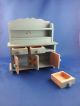 Puppenstubenmöbel - Bett,  Wiege,  Stühle,  Tisch,  Schrank,  Laufgitter,  Uhr - Bemalt Nostalgieware, nach 1970 Bild 3