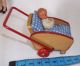 Altes Biegepüppchen - Baby Mit Puppenkarre Aus Holz Original, gefertigt vor 1970 Bild 2