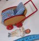 Altes Biegepüppchen - Baby Mit Puppenkarre Aus Holz Original, gefertigt vor 1970 Bild 3