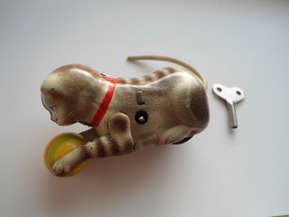 Seltenes Spielzeug,  Katze Mit Ball,  Made In Us - Zone Germany,  Mit Schlüssel,  Top Bild