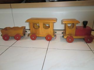 Eisenbahn Holz Groß,  Ziemlich Alt,  Sammlerstück,  Kinderspielzeug,  Weihnachten Bild