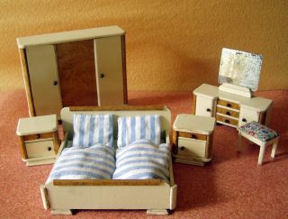 Schlafzimmer 30er Jahre Puppenstube Puppenhaus PuppenmÖbel Bild