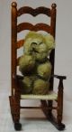 Für Die Puppenstube: Tisch Stühle Schaukelstuhl Wiege Holz Unbespielt Nostalgieware, nach 1970 Bild 2