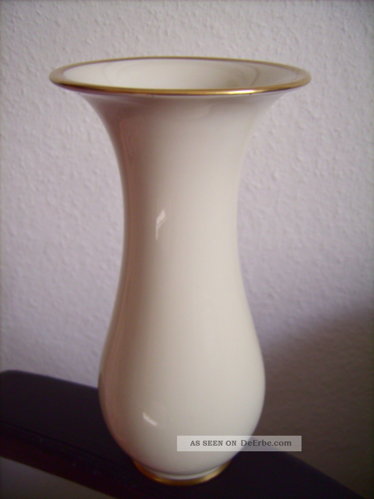 Eschenbach Alte Vase Weiß Elfenbein Porzellan Goldrand Jugendstil / Art Deco Nach Form & Funktion Bild