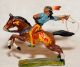 Elastolin Indianer Zu Pferd Lasso Chialu Cowboy Lineol Chialu Tipple Topple Top Gefertigt nach 1945 Bild 1