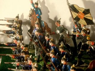 Großes Diorama,  Preußische Armee,  Zinnsoldaten Im Glaskasten Bild