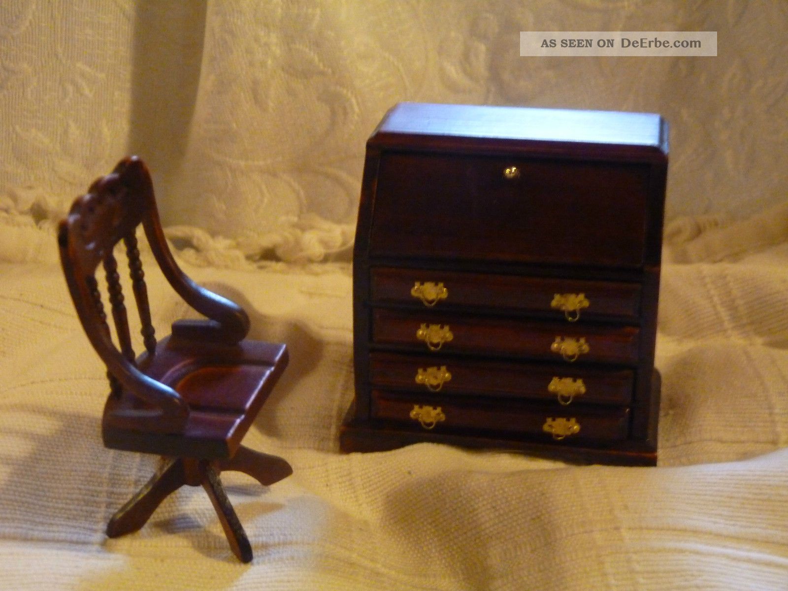 Puppentstube Puppenstubenmobel Mobel Nostalgie Sekretar Mit Stuhl