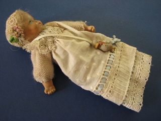 Antike Puppe Mädchen Mit Gans,  Blonde Bild