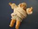 Antike Puppe Mädchen Mit Gans,  Blonde Porzellankopfpuppen Bild 6