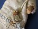 Antike Puppe Mädchen Mit Gans,  Blonde Porzellankopfpuppen Bild 7