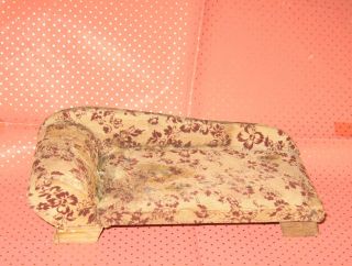 Antik Möbel Puppenstube Puppenhaus Ottomane Couch Sofa Orig.  Stoffbezug Bastler Bild