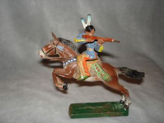 Ältere Elastolin Masse - Figur Hausser,  Indianer Zu Pferd,  Rückwärts Schießend Bild