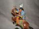 Ältere Elastolin Masse - Figur Hausser,  Indianer Zu Pferd,  Rückwärts Schießend Gefertigt nach 1945 Bild 3