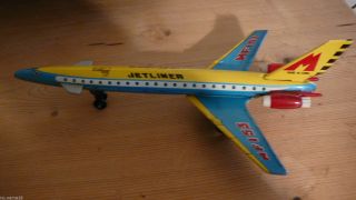 Blechspielzeug,  Antik,  Flugzeug,  Tin Toy Plane,  Friktionsantrieb,  Anschauen Lohnt Bild