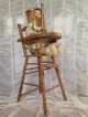 Antiker Hochstuhl Stuhl / Puppenhochstuhl F.  Puppe,  Teddy Frankreich Shabby Deko Original, gefertigt vor 1970 Bild 3