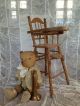 Antiker Hochstuhl Stuhl / Puppenhochstuhl F.  Puppe,  Teddy Frankreich Shabby Deko Original, gefertigt vor 1970 Bild 4
