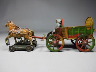 Elastolin Lineol Pferdegespann Planwagen Kutsche Militär Blech Masse Figur 30er Bild