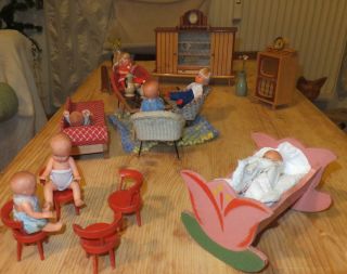 Puppenhaus Möbel Wohnzimmer Ddr 60`er Jahre Puppenstube Bild