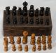 Antike Fein Gedrechselte Schachfiguren Gefertigt vor 1945 Bild 1