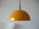 70er Große Orange Gelbe Staff Halbkugel Pendelleuchte Lampe Space Colani Stil 1970-1979 Bild 3