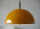 70er Große Orange Gelbe Staff Halbkugel Pendelleuchte Lampe Space Colani Stil 1970-1979 Bild 5