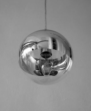 Glas Chrom - Kugel - Pendelleuchte Designeleuchte Im Stil Der 70er Jahre Bild