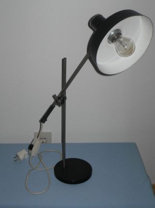 Schreibtischlampe - Desk Lamp - Schwarz - Metall - 70ziger - Werkstattlampe Bild